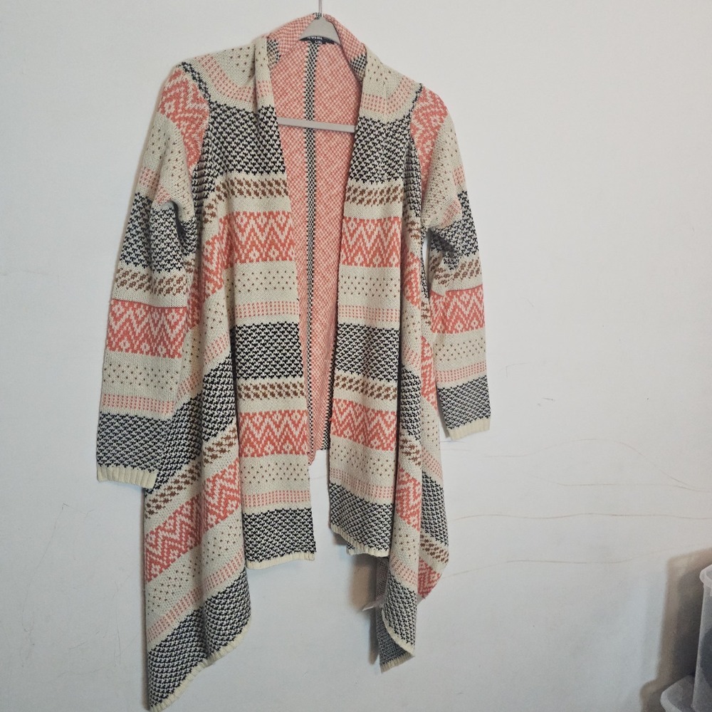 Boutique Womans Open Front Cardigan L/Xl Boho Western Beachy Travel Festival